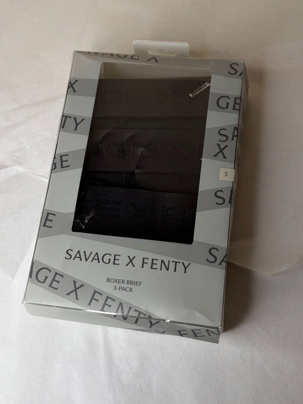 New 3-Pack Savage x Fenty Shadow Fit Boxer Briefs Black Size S - Picture 2 of 12